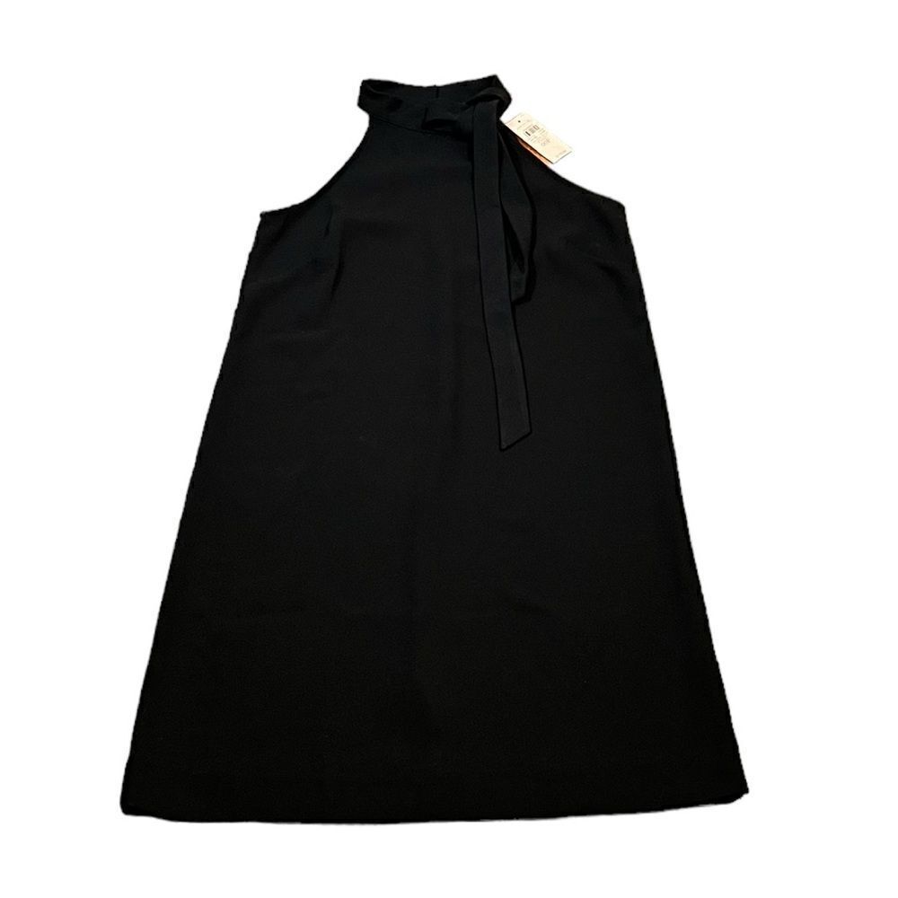 Ann Taylor Women’s Black High Neck Swing Dress W/ Accent Neck Bow, Size 00P, NWT